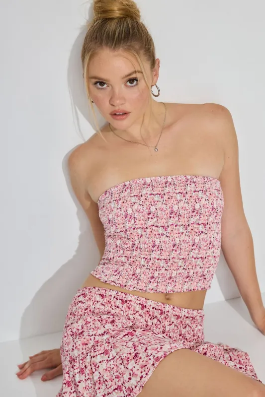 Vera Smocked Tube Top sold by Garage