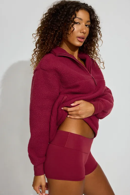 Sherpa Mock Neck Half Zip Sweater sold by Garage