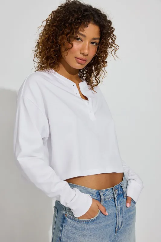 Oversized Henley Long Sleeve Top sold by Garage