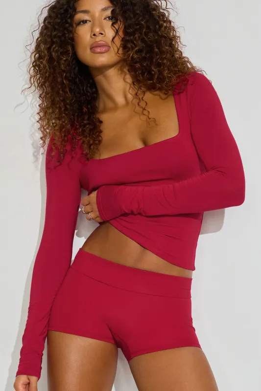 Smooth Open Neck Long Sleeve Tee sold by Garage