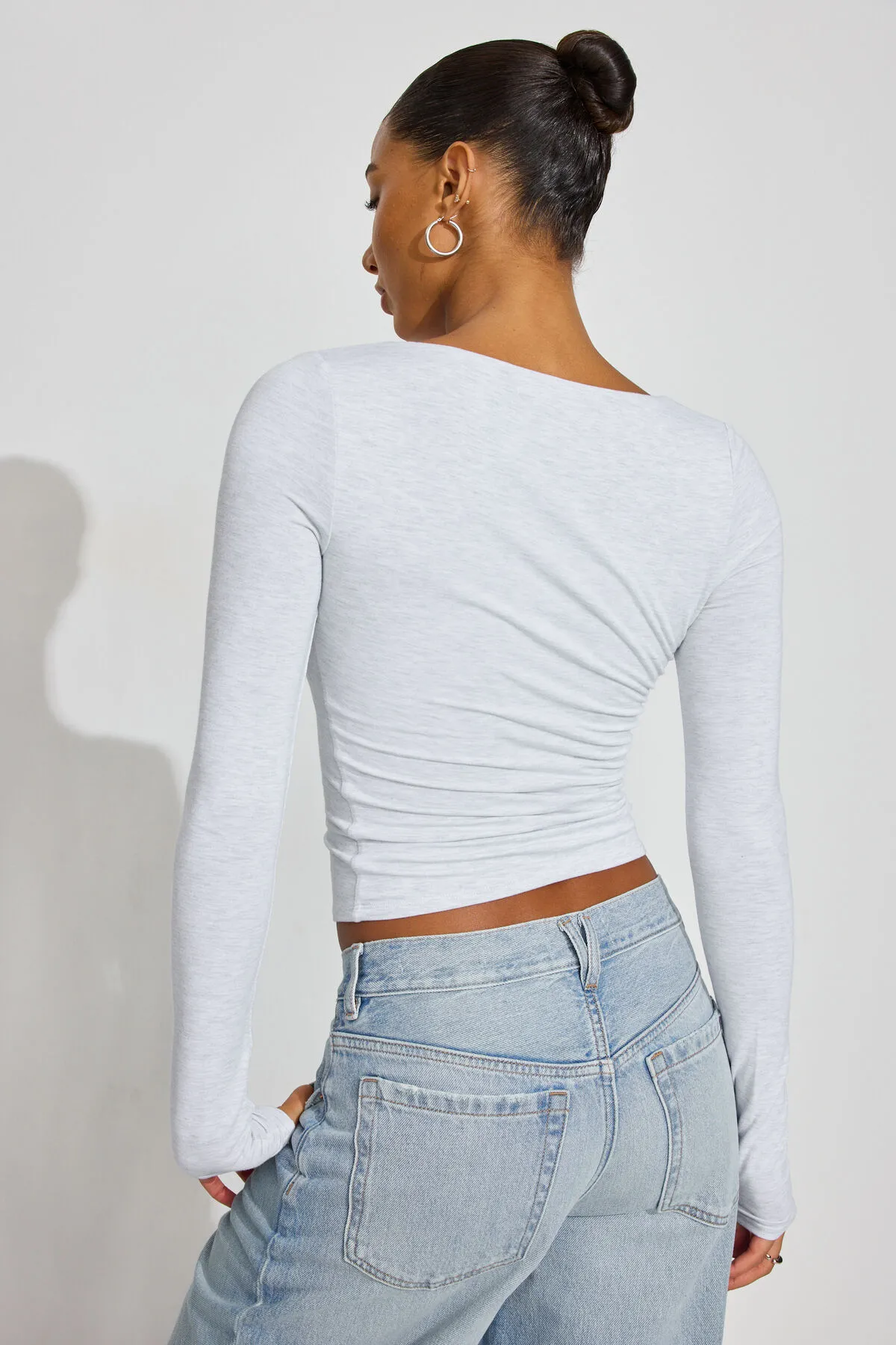 Smooth Open Neck Long Sleeve Tee sold by Garage product image thumbnail 3