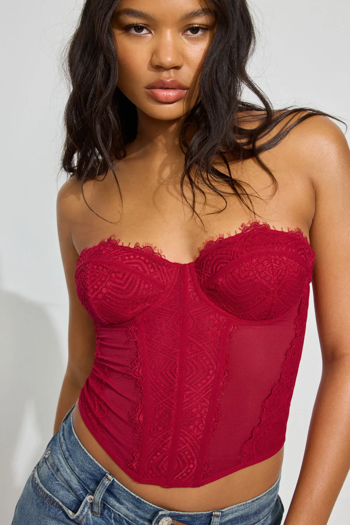 Chrishell Lace Mesh Bustier sold by Garage