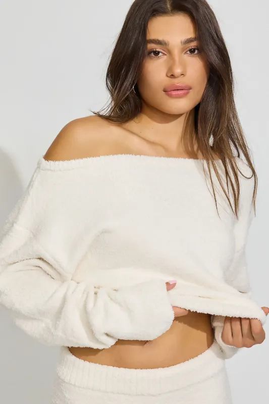 Plush Off Shoulder Sweater sold by Garage
