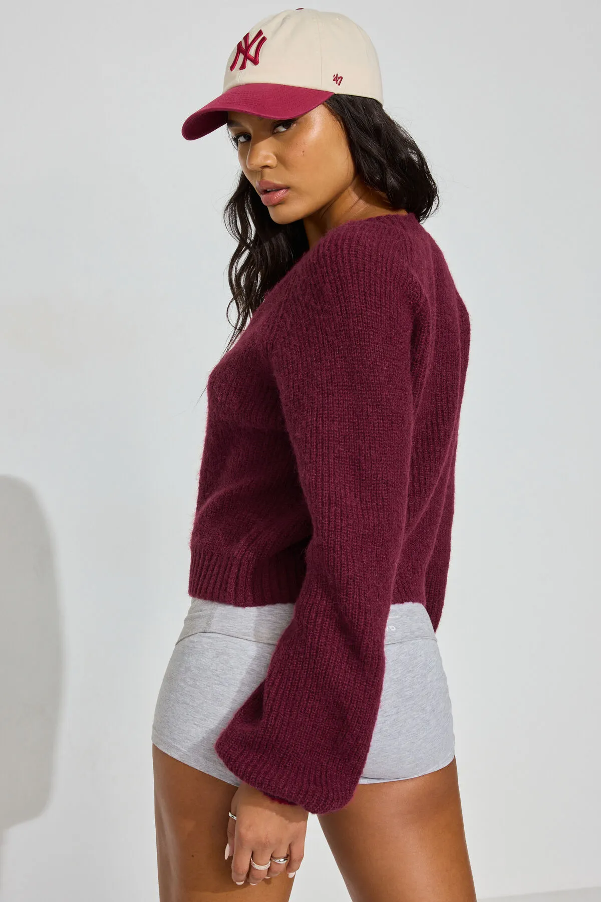 Long Sleeve V-Neck Cardigan sold by Garage product image thumbnail 4