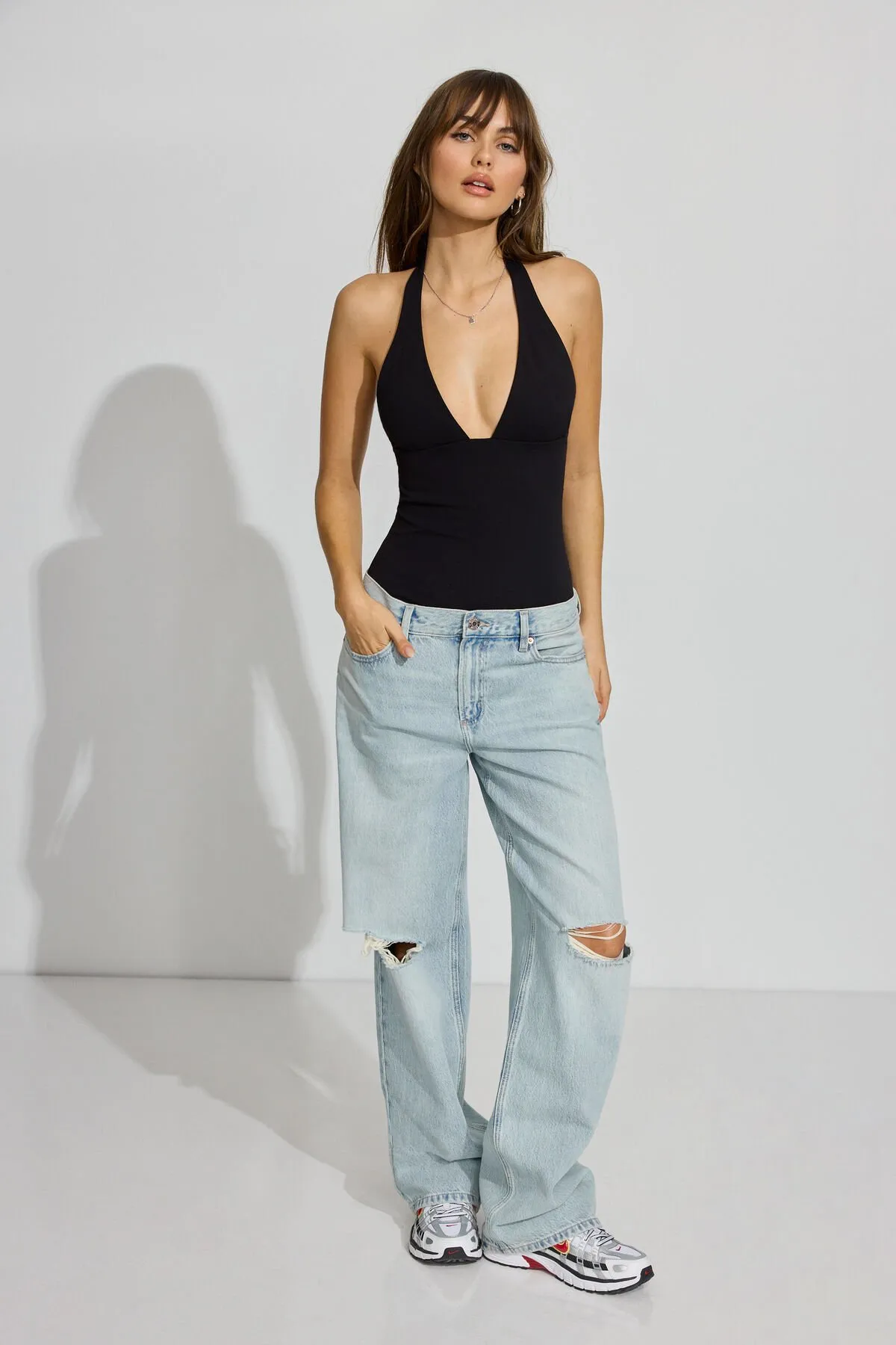 Sleek Plunge Halter Bodysuit sold by Garage product image thumbnail 5