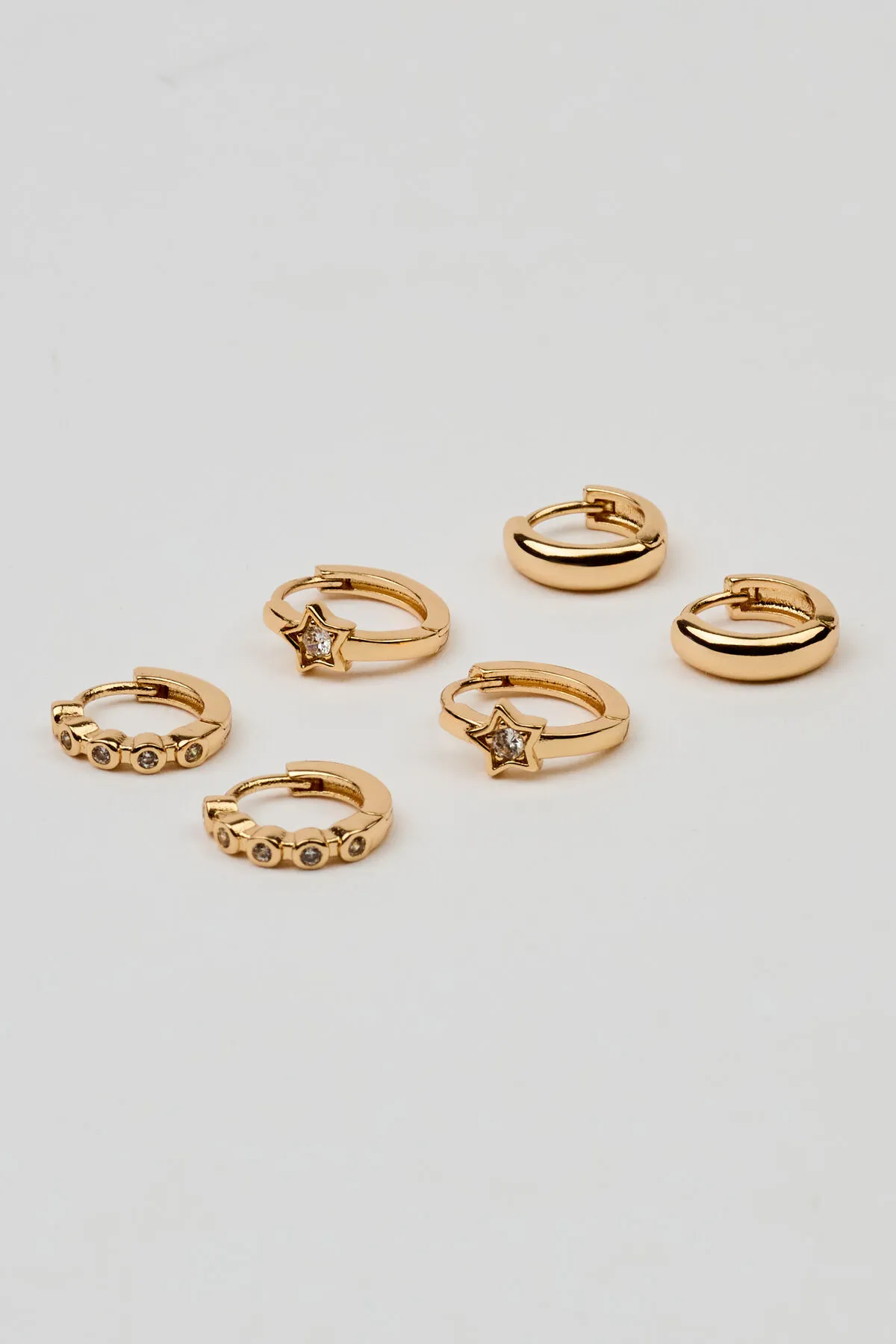 3 Pack Mini Stars & Gem Hoop Earrings sold by Garage product image thumbnail 2