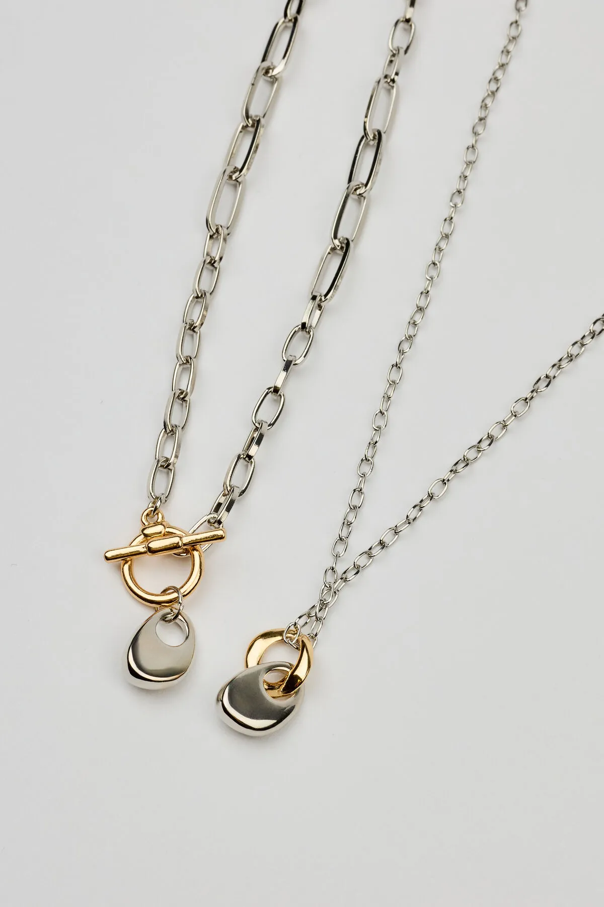 Set of 2 Mini Hammered Oval Necklaces sold by Garage product image thumbnail 2