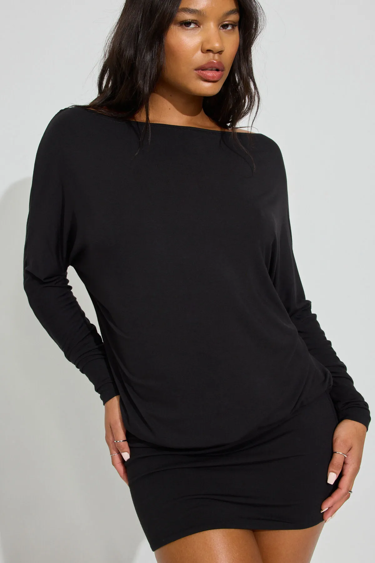 Long Sleeve Banded Bottom Dress sold by Garage product image thumbnail 3