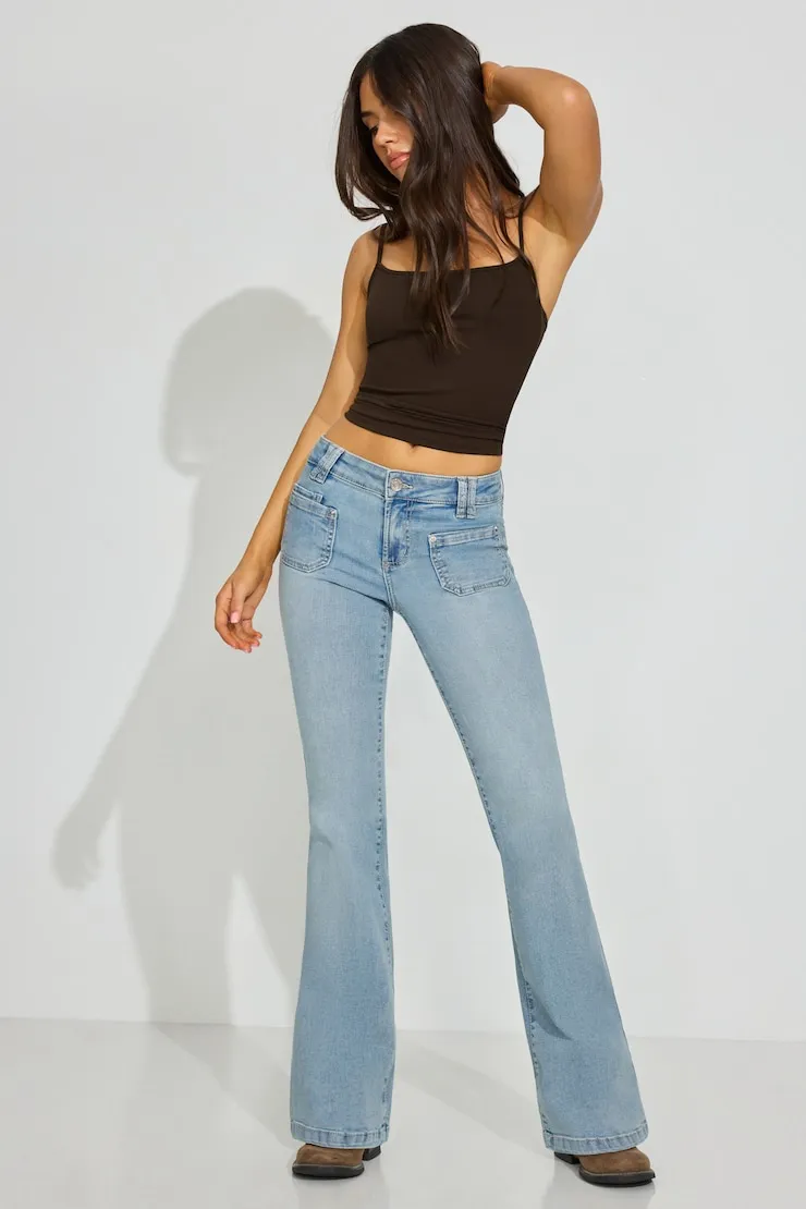 Low Rise Flare Jeans sold by Garage