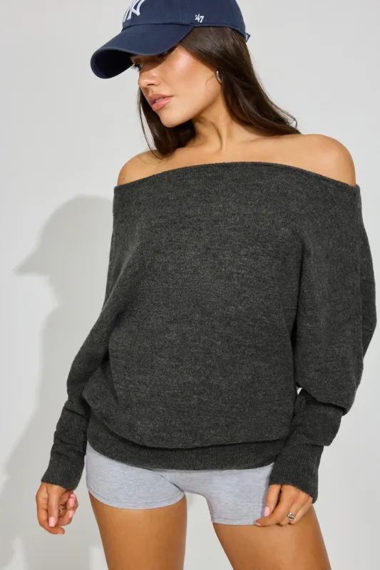 Rory Relaxed Off Shoulder Sweater sold by Garage