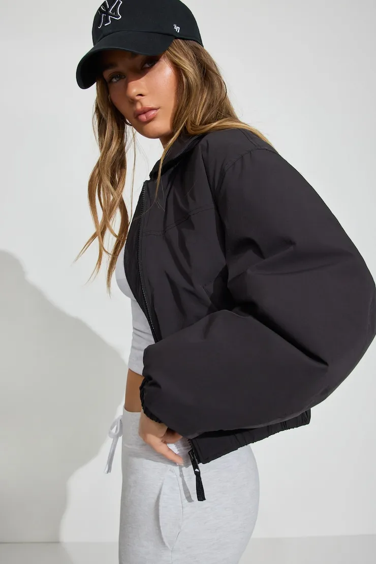 Cropped Nylon Bomber Jacket sold by Garage