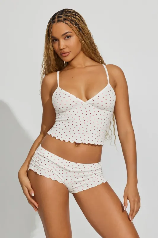 Pointelle Ruched Tiny Shorts sold by Garage