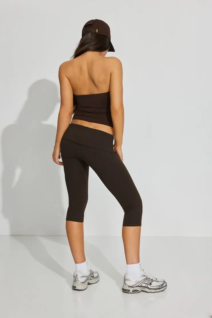 Active Foldover Capris - Garage - Brown - Women Clothing sold by Garage product image thumbnail 3