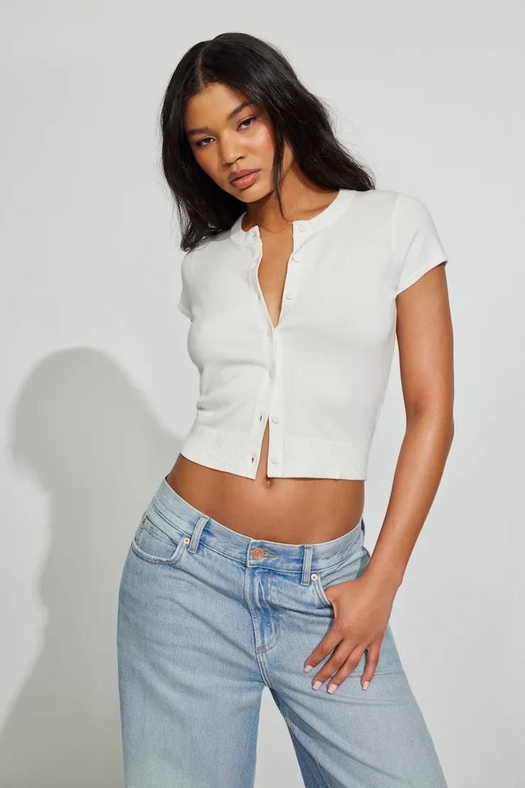 Cropped Button Up Top - Garage - White - Women Clothing sold by Garage product image thumbnail 2