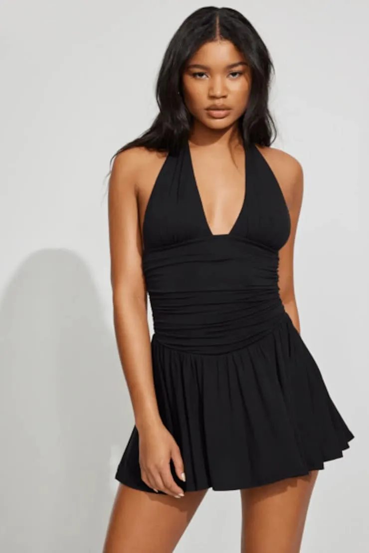 Plunge Halter Fit & Flare Dress sold by Garage product image thumbnail 2