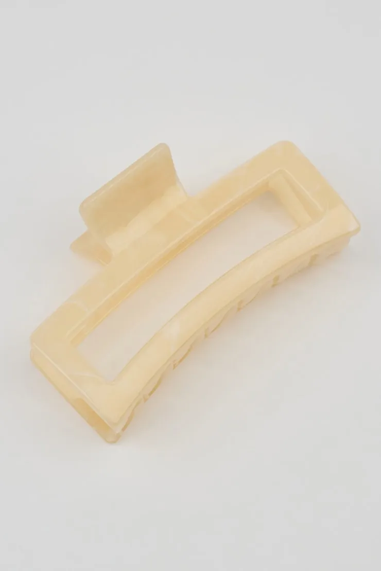 Oversized Rectangle Claw Clip - Garage - White - Women Clothing sold by Garage product image thumbnail 2