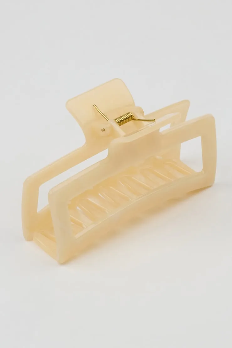 Oversized Rectangle Claw Clip - Garage - White - Women Clothing sold by Garage product image thumbnail 3