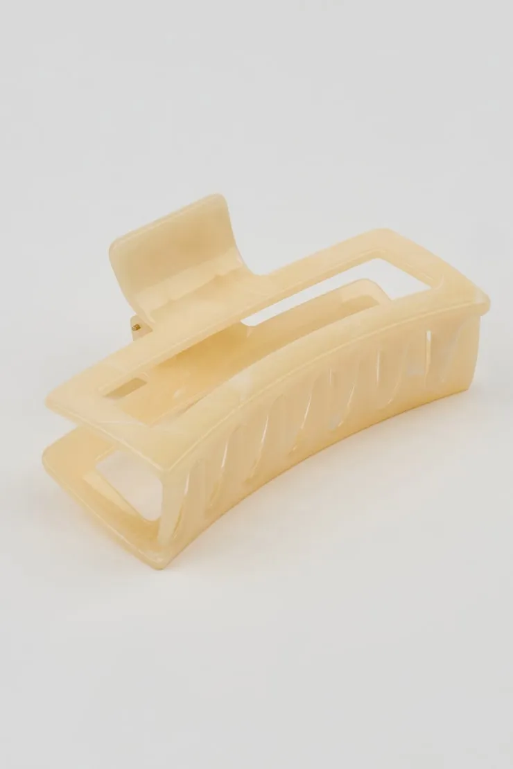 Oversized Rectangle Claw Clip - Garage - White - Women Clothing sold by Garage product image thumbnail 4