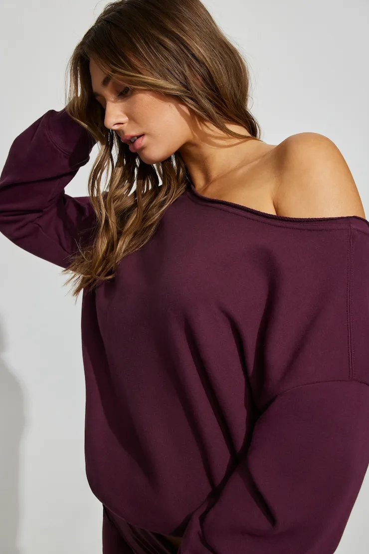 SoftTerry™ Off Shoulder Sweatshirt sold by Garage product image thumbnail 2