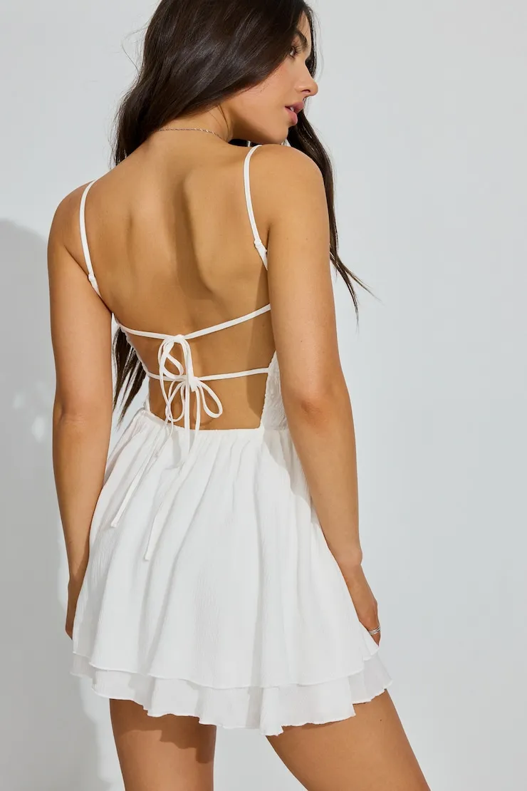 Kenzie Smocked Tiered Romper Dress sold by Garage product image thumbnail 4