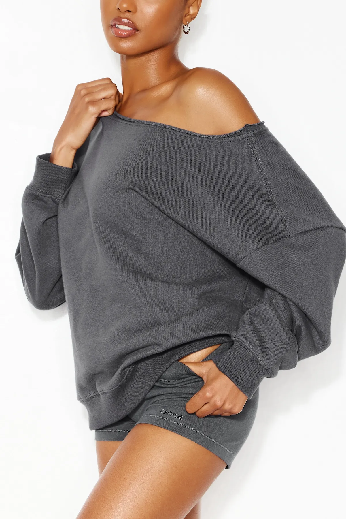 SoftTerry™ Off Shoulder Sweatshirt sold by Garage product image thumbnail 3