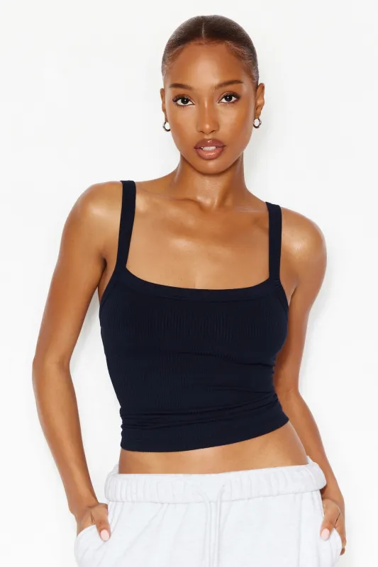 Open Neck Ribbed Cami Top made by Garage