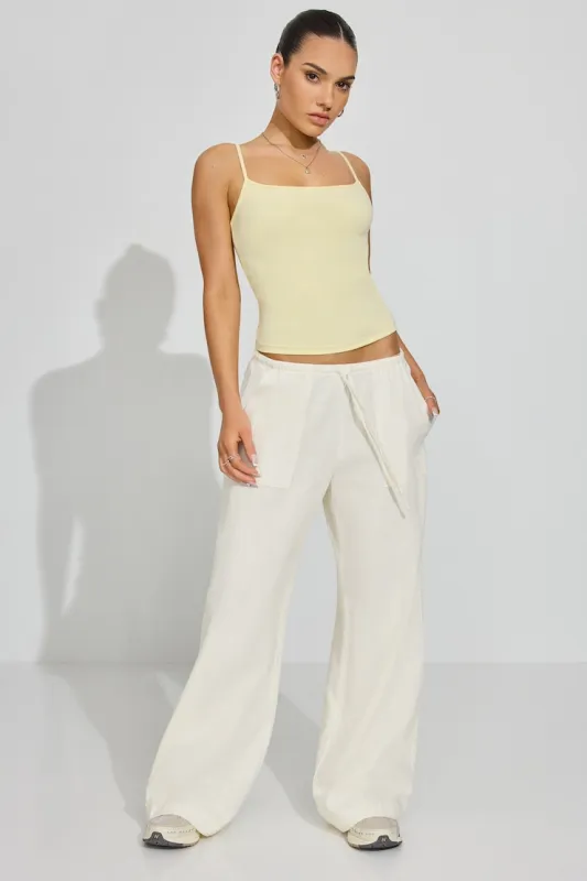 Millie Linen Pull-On Pants - Garage - White - Women Clothing made by Garage