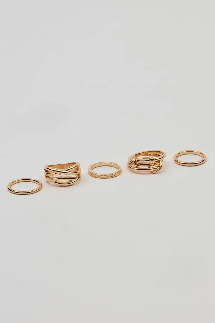 Set of 7 Modern Rings - Garage - Yellow - Women Clothing sold by Garage product image thumbnail 3