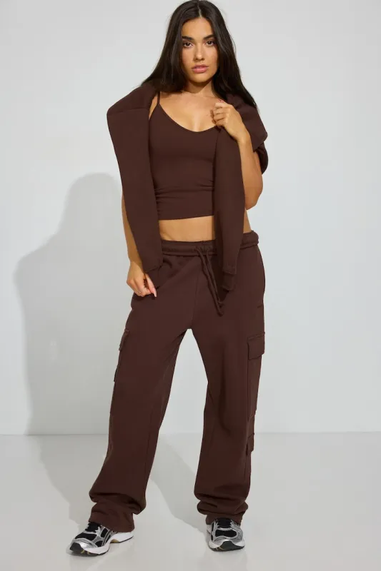 UltraFleece Cargo Sweatpants - Garage - Brown - Women Clothing made by Garage