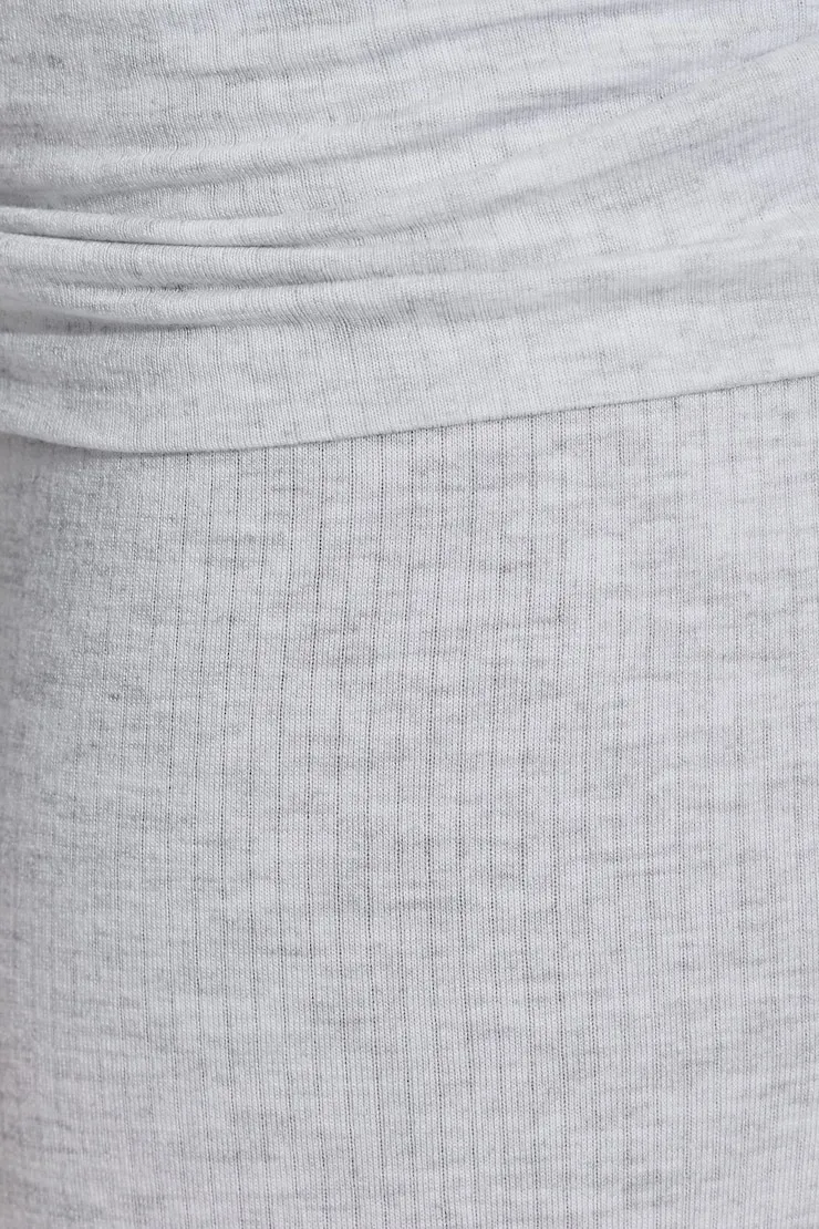Sheer Ribbed Foldover Pants - Garage - Greys - Women Clothing sold by Garage product image thumbnail 4