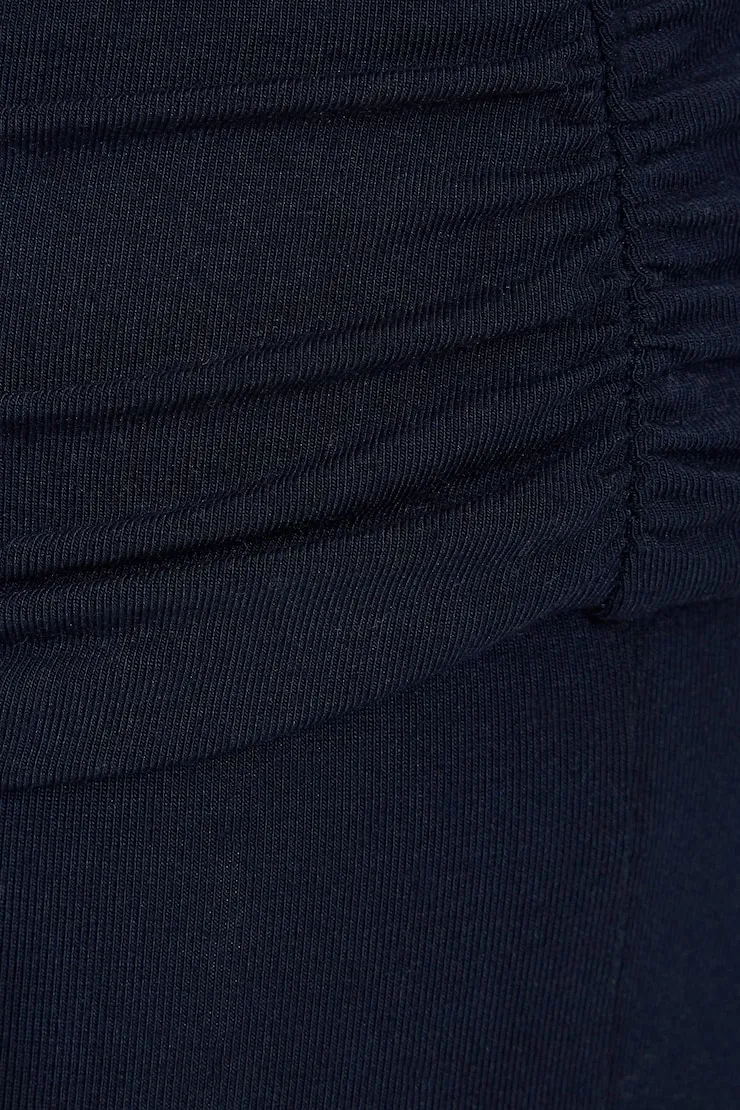Fold Over Flare Knit Pants - Garage - Navy - Women Clothing sold by Garage product image thumbnail 4