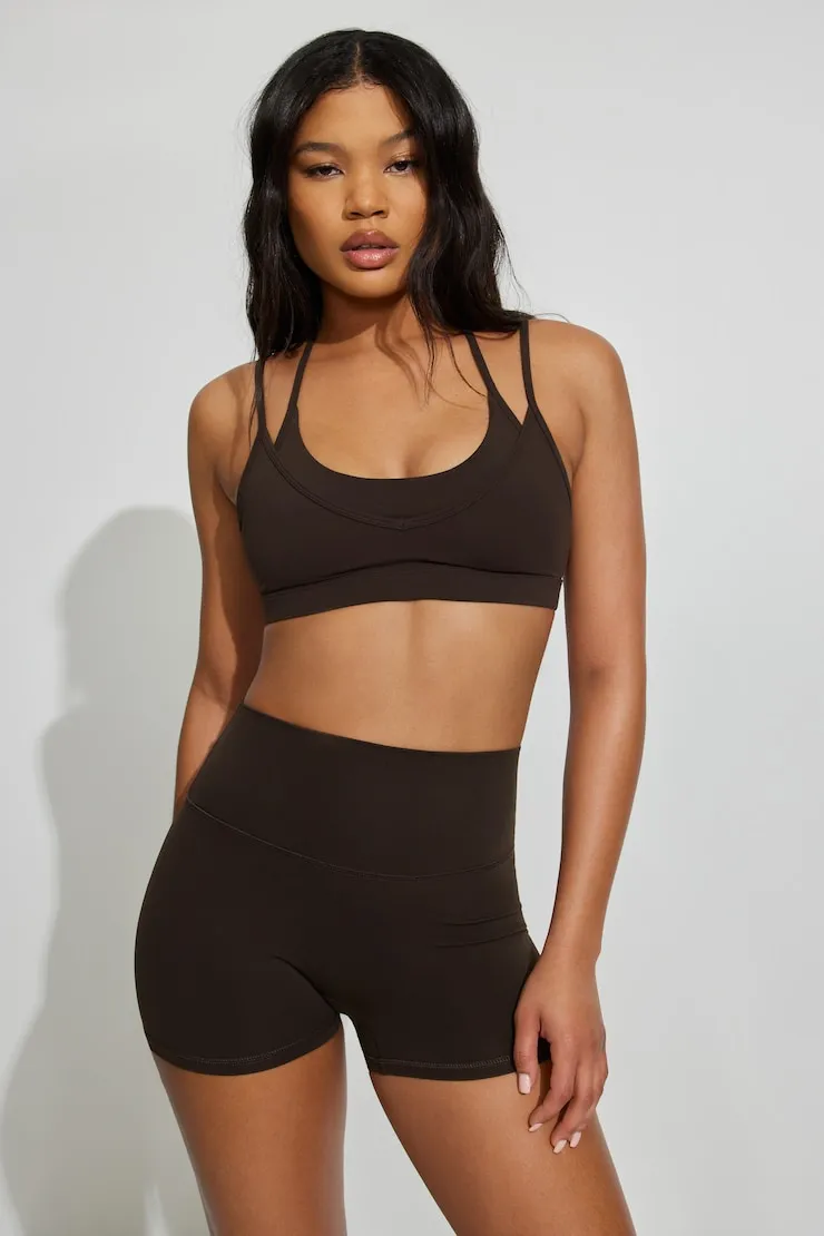 Active Layered Halter Bra - Garage - Brown - Women Clothing sold by Garage