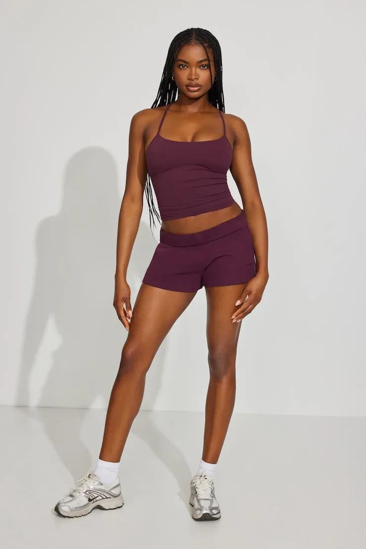 Sleek Underbust Crossback Cami Top - Garage - Burgundy - Women Clothing sold by Garage product image thumbnail 2