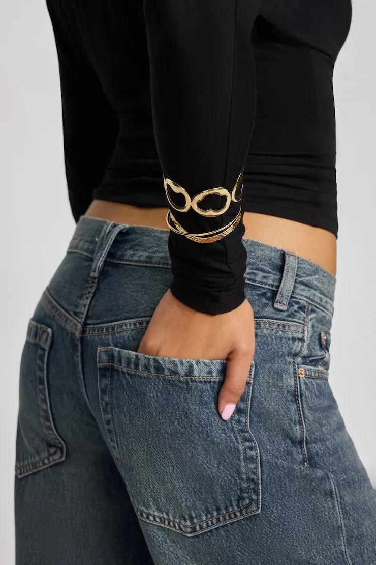 Set of 2 Textured Cuffs - Garage - Yellow - Women Clothing sold by Garage