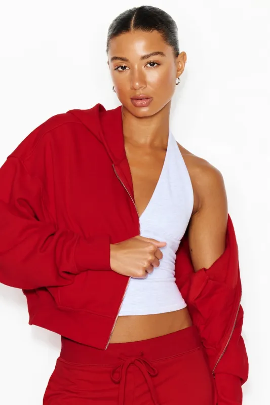 UltraFleece Cotton Zip Hoodie - Garage - Red - Women Clothing made by Garage