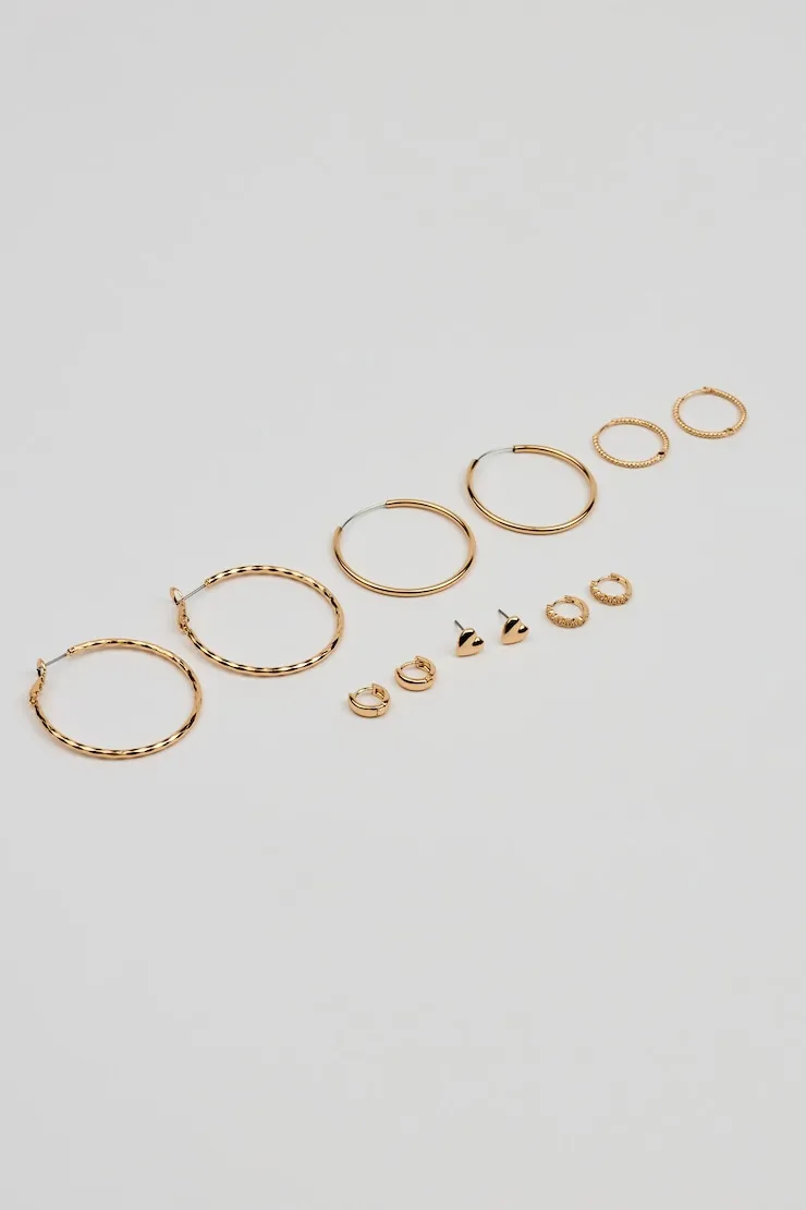 6 Pack of Mini Studs & Thin Hoop Earrings - Garage - Yellow - Women Clothing sold by Garage product image thumbnail 2