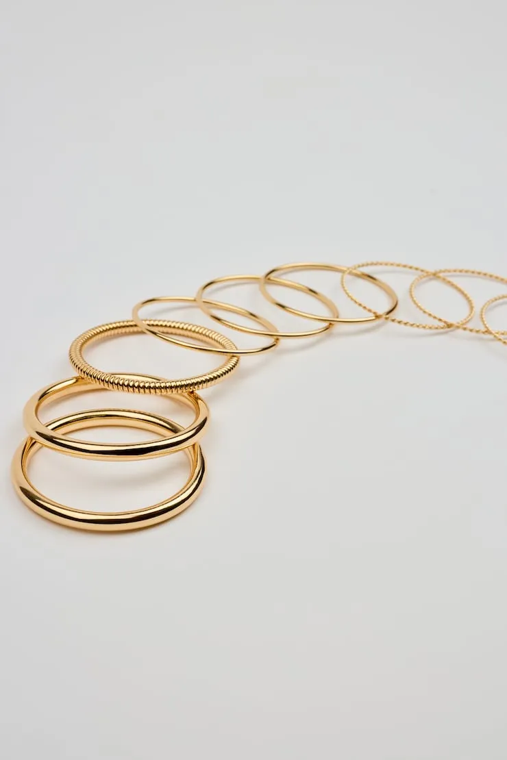 Set of 9 Twisted Bangles - Garage - Yellow - Women Clothing sold by Garage product image thumbnail 2