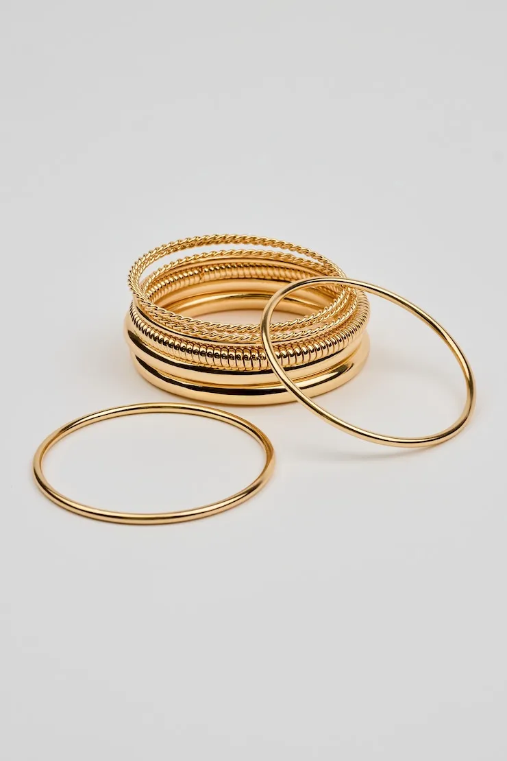 Set of 9 Twisted Bangles - Garage - Yellow - Women Clothing sold by Garage product image thumbnail 3