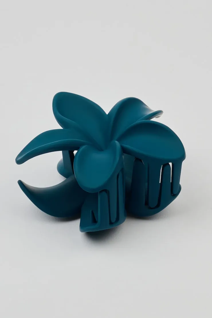 Matte Flower Hair Claw - Garage - Blue - Women Clothing sold by Garage product image thumbnail 2