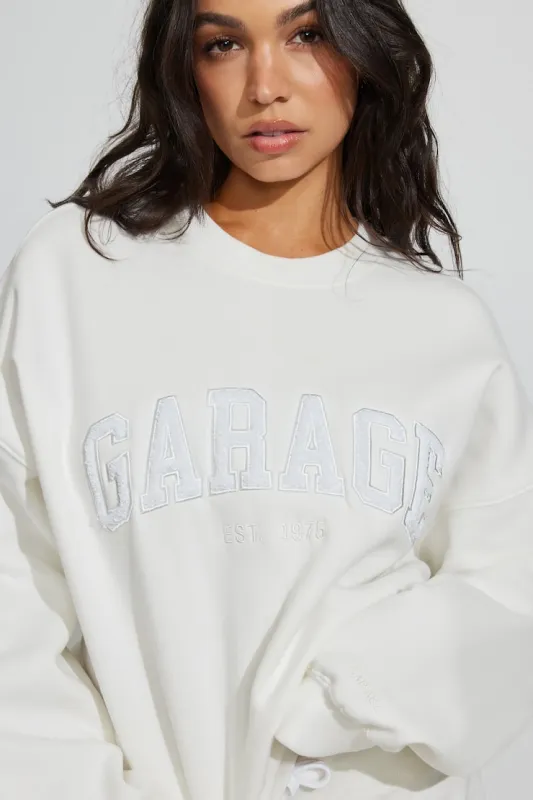 UltraFleece Crewneck Sweatshirt - Garage - White - Women Clothing made by Garage