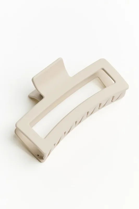 Oversized Rectangle Claw Clip - Garage - White - Women Clothing made by Garage