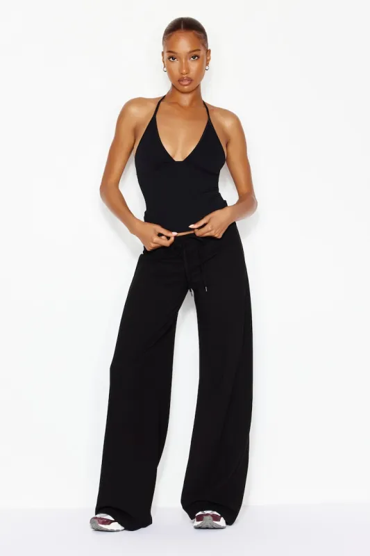 StretchTerry™ Wide Leg Pants - Garage - Black - Women Clothing made by Garage