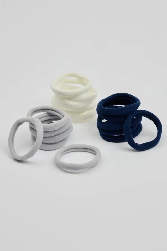 Pack of 18 Seamless Hair Elastics - Garage - White - Women Clothing made by Garage