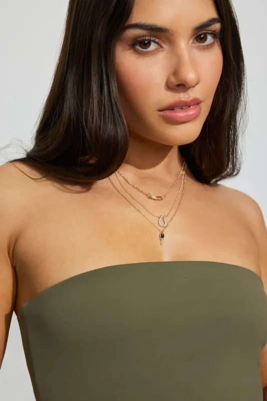 Set of 3 Key, Shoehorn & Link Necklaces - Garage - White - Women Clothing made by Garage