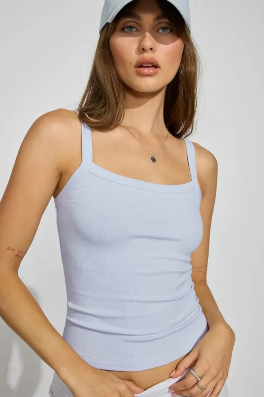 Snatched Rib Cami Top - Garage - Blue - Women Clothing made by Garage