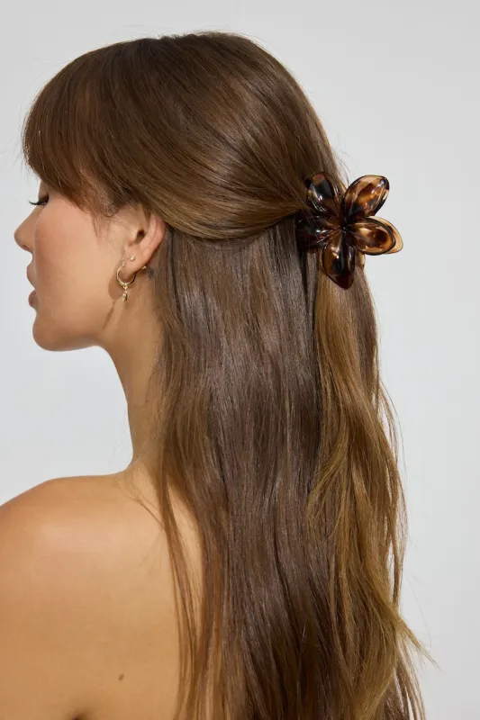 Flower Hair Claw - Garage - Brown - Women Clothing made by Garage