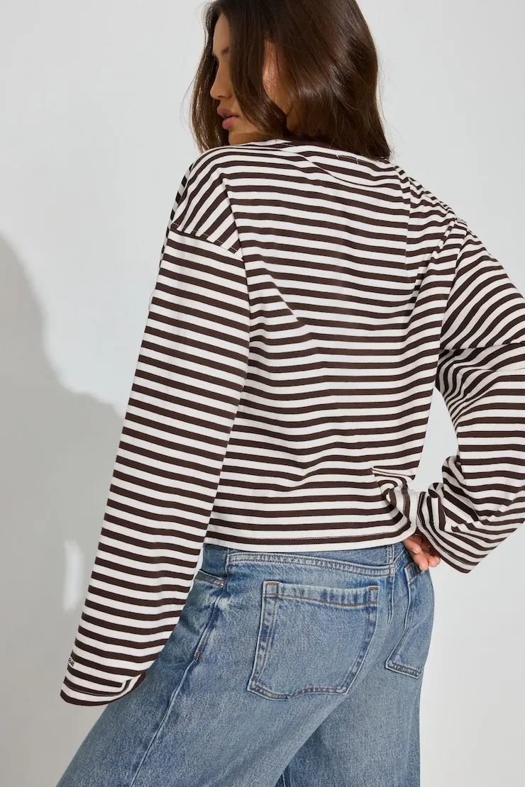 Fluid Long Sleeve Crewneck - Garage - Brown - Women Clothing sold by Garage product image thumbnail 4