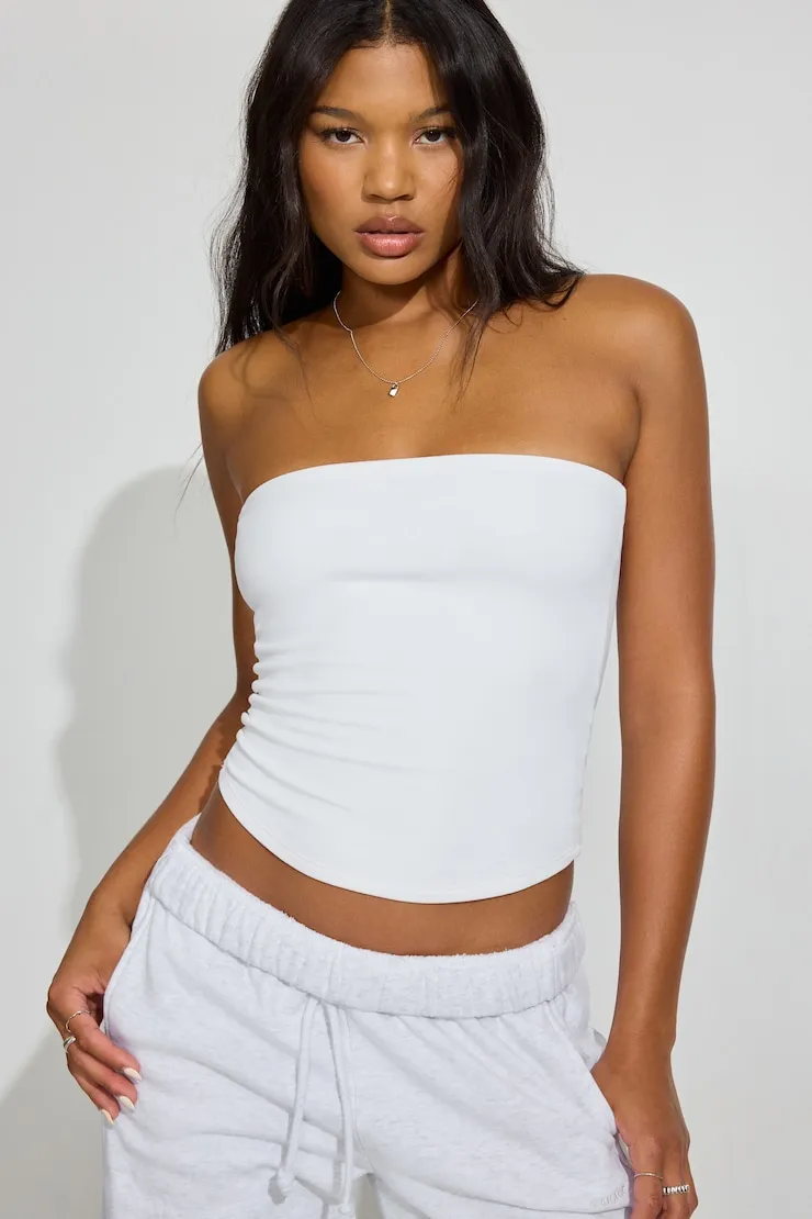 Sleek Longline Tube Top - Garage - White - Women Clothing sold by Garage product image thumbnail 2