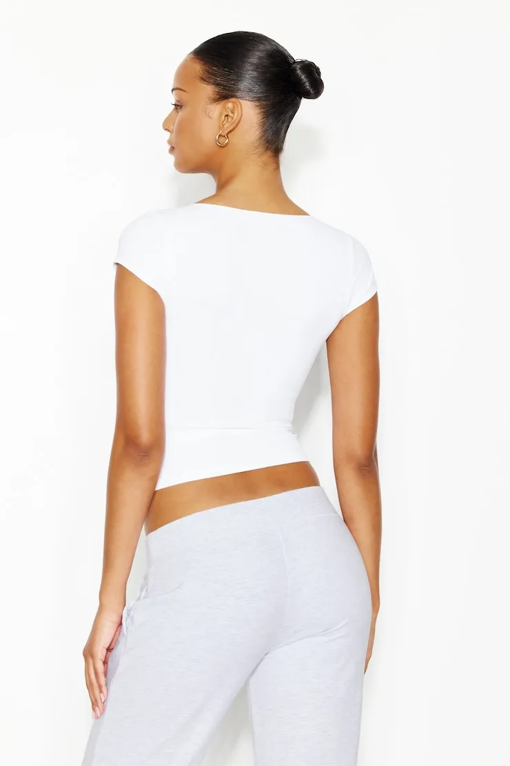 Sleek Crossover T-Shirt - Garage - White - Women Clothing sold by Garage product image thumbnail 3