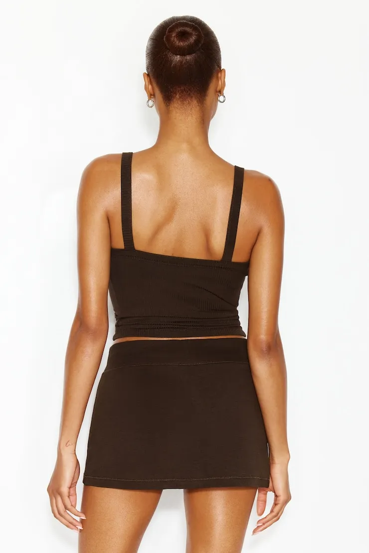 Open Neck Ribbed Cami Top - Garage - Brown - Women Clothing sold by Garage product image thumbnail 5
